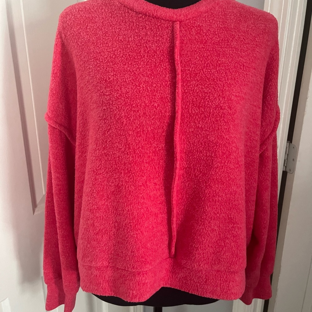 Zenana Outfitters Hot Pink Crewneck Pullover Sweater